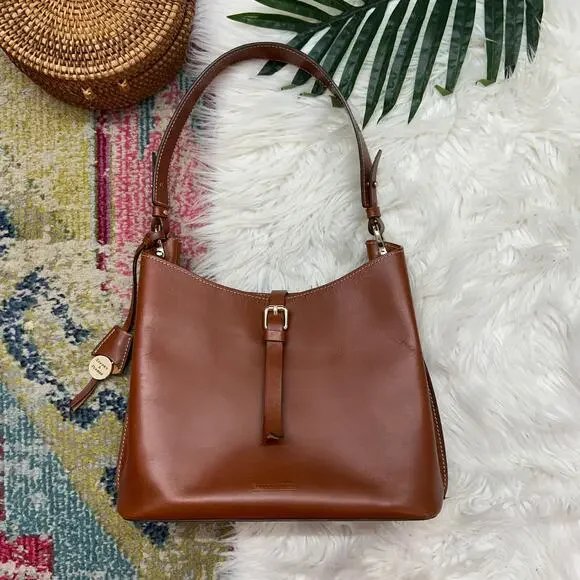 $550 Dooney & Bourke Designer Brown Leather Alto Small Lauretta Bag Purse - Picture 1 of 16